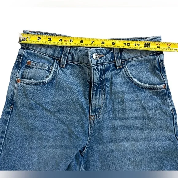 Zara High Waisted baggy fit Denim Jeans Y2k Style Sz 13-14 CM 164 (27x26 Actual) - Picture 6 of 12